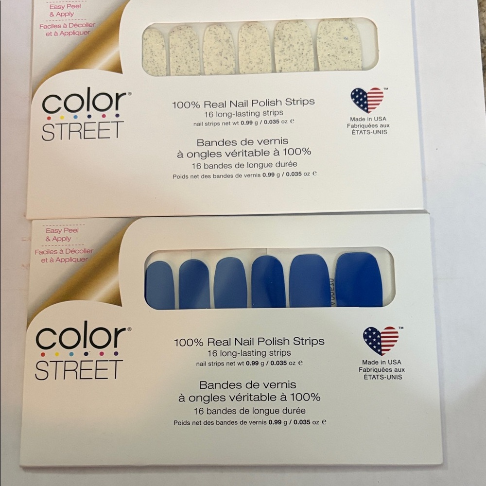 Color Street White and Blue Nail Polish Strips